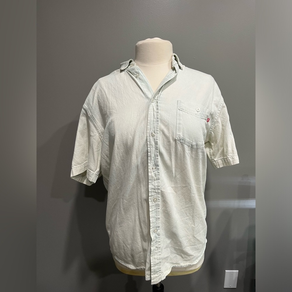 Obey worldwide acid wash button down shirt